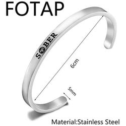 FOTAP AA Bracelet Sobriety Jewelry SBER Bracelet NA Bracelet 12 Step Sober Birthday Gift Recovery Jewelry Sponsor Gift