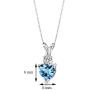 14 Karat White Gold Heart Shape 1.00 Carats Swiss Blue Topaz Diamond Pendant