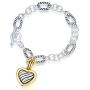 UNY NQFH New Antique Cable Heart Women Jewelry Christmas Vintage Fashion Trendy Link Bracelet