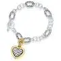UNY NQFH New Antique Cable Heart Women Jewelry Christmas Vintage Fashion Trendy Link Bracelet