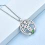 JO WISDOM Women Necklace,925 Sterling Silver Tree of Life Yggdrasil Pendant Necklace with AAA Cubic Zirconia
