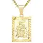 Fusamk Fashion Plated 18K Gold Dragon Dog Tag Pendant Necklace,22'' Box Chain