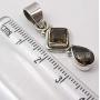 SilverStarJewel Solid Sterling Silver Natural 6 x 6, 6 x 9 mm Smoky Quartz Pendant 1.3''