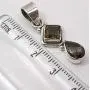 SilverStarJewel Solid Sterling Silver Natural 6 x 6, 6 x 9 mm Smoky Quartz Pendant 1.3'' SilverStarJewel Solid Sterling Silver Natural 6 x 6, 6 x 9 mm Smoky Quartz Pendant 1.3''