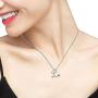 Aniu Initial Letter Necklace for Women, Sterling Silver Cursive Script Name Pendant, Alphabet Personalized Charm Jewelry Gift (Letter L)