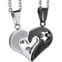 Sllaiss His&Hers Pendants Crystal from Swarovski Couples Necklace Puzzles Love Matching Heart Necklace