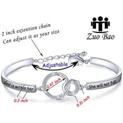 Zuo Bao Christian Gift Religious Jewelry Psalm 46:5 God is Within Her She Will Not Fall Bracelet Bible Verse Bracelet Gift for Godmother