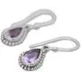 NOVICA Teardrop Shape Amethyst .925 Sterling Silver Dangle Earrings Radiant Lilac