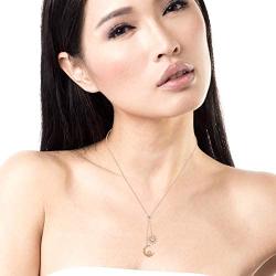 Swarovski Crystal 18K Gold Plated Moon and Stars Retro Pendant Necklaces 925 Sterling Silver Birthstone Pendant Necklaces for Women with 5A Cubic Zirconia Jewelry Happy Mothers Day Gift for Women