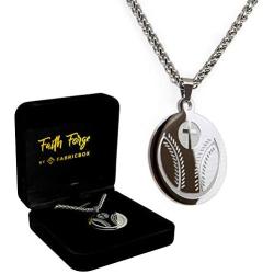 Luke 1:37 Baseball Cross Necklace and Pendant Stainless Steel for Athletes with Bible Quote Prayer | Christian Gift for Boys and Girls Smaller Size