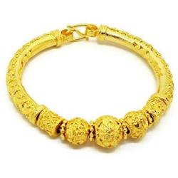 Rare Lai Thai Gold Plated Bangle 23K 24k Thai Baht Yellow Gold Filled Jewelry Women Bracelet Thai Dress Thai Wedding Thai Jewelry