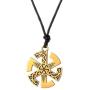 fishhook Pagan Sun Wheel Celtic Knot Raven Crow Symbol Pendant Necklace