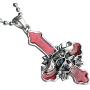 Inverted Upside down Gothic Red Cross Baphomet Lucifer Devils Face Demon Skull Satanic Heavy Metal Punk Rock Biker Jewelry Pewter Mens Pendant Necklace Charm protection Amulet with Silver ball chain