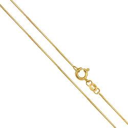 Orostar 14K Gold Chain for Men & Women in Yellow, White, and Rose Gold | Solid Thin Box Chain Necklace with 0.45mm Thickness and Size 16-20 inches