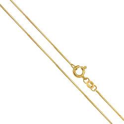 Orostar 14K Gold Chain for Men & Women in Yellow, White, and Rose Gold | Solid Thin Box Chain Necklace with 0.45mm Thickness and Size 16-20 inches