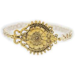 TFJ Women Jewelry Boot Bracelet Bling Flower Victorian Style Pendant Metal Chain Shoe Charm