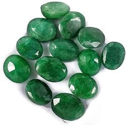 Kanta Incorporation Approx 60 Ct / 12 Pcs Natural Oval Cut Colombian Loose Green Emerald Gemstones Lot for Jewelry Making