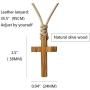 Natural Olive Wood Cross Pendant Necklace for Men Women Children Kids Boy Girl Gift Wooden Car Rearview Mirror Pendant
