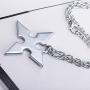 PPX 3 Pieces Set Kingdom Hearts Soras Crown & Roxass Cross Necklaces Anime Cosplay Figure Pendant for Fans