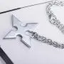 PPX 3 Pieces Set Kingdom Hearts Soras Crown & Roxass Cross Necklaces Anime Cosplay Figure Pendant for Fans