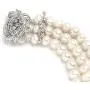 Mariell Genuine Freshwater Pearl 3-Strand Bridal Bracelet - Luxe 3-Row Pearl Bracelet with CZ Clasp Mariell Genuine Freshwater Pearl 3-Strand Bridal Bracelet - Luxe 3-Row Pearl Bracelet with CZ Clasp