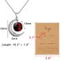 Nanafast Zodiac Necklace Stud Earrings Set, Adjustable Stainless Steel Constellation Crescent Moon Necklace, Creative Glow Horoscope Astrology Pendant Necklace for Women Girls Valentines Birthday Gift