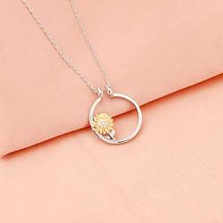 WSNANG Ring Holder Necklace Sunflower Ring Keeper Pendant Necklace Jewelry for Women Girl