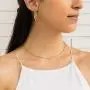 Moris Paperclip Link Chain Necklace Bracelet Set for Women Girls 18K Gold Plated Birthday Gift