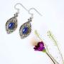 Shop LC 925 Sterling Silver Blue Lapis Lazuli Dangle Drop Oxidized Tribal Fish Hook Earrings Bohemian Boho Handmade Fashion Prom Vintage Jewelry for Women Mothers Day Gifts