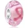 CharmsStory Sterling Silver Breast Cancer Awareness Pink Ribbon Murano Glass Charms Beads For Bracelets CharmsStory Sterling Silver Breast Cancer Awareness Pink Ribbon Murano Glass Charms Beads For Bracelets