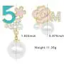 Fashion Jewelry Imitation Pearl Floral Statement Dangle Earrings for Women