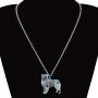 WEVENI Enamel Alloy Australian Shepherd Dog Necklace Pendant Pet Jewelry Gifts for Women Girls Ladies