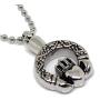 Lauren Annabelle Studio Cremation Jewelry Claddagh in Circle Irish Celtic Urn Stainless Steel Ashes Pendant Necklace Men Women