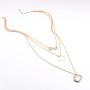 FXmimior 3 Tier Vintage Coin Lucky 8 Eight Ring Pendant Circle Choker Layered Bar Party Wedding Necklace Jewelry For Women