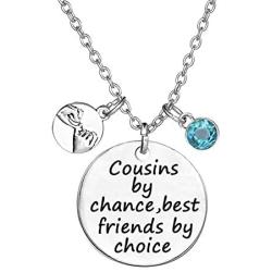 TISDA Cousin Jewelry, Cousins by Chance,Best Friends by Choice Necklace/Key Chain