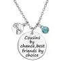 TISDA Cousin Jewelry, Cousins by Chance,Best Friends by Choice Necklace/Key Chain