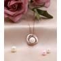 Rose Gold Pearl Jewelry Set Women Two Tone Circle Pearl Enameled Leverback Earrings and Pendant Necklace Bridal Bridesmaids Wedding Jewelry Set