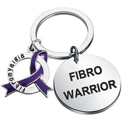 CENWA Fibromyalgia Purple Ribbon Keychain Fibromyalgia Awareness Gift Fibromyalgia Jewelry Fibro Warrior Keychain