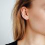 Kainier Mini Hoop Earrings 18K Gold Plated Cubic Zirconia Ear Cuff Earrings Huggie Hoop Cartilage Earring Hypoallergenic Jewelry for Women and Girls Rose/Gold