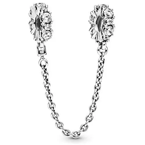 Pandora Jewelry Clear Sparkle Safety Chain Cubic Zirconia Charm in Sterling Silver Pandora Jewelry Clear Sparkle Safety Chain Cubic Zirconia Charm in Sterling Silver