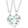 Big Sis & Lil Sis Gifts Jewelry Heart Necklace Set, 2 Sister Necklaces, Big & Little Sisters Jewelry