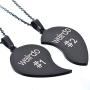 MJartoria Best Friend Necklaces BFF Necklace for 2 Friendship Valentines Day Gifts Split Heart Necklace Weirdo 1 Weirdo 2 Best Friends Forever Pendant Set