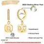 Initial Earrings for Women Girls, S925 Sterling Silver Post Small Dangle Huggie Hoop Earrings Hypoallergenic CZ Letter Initial Earrings for Women Girls Jewelry Gifts Initial Earrings for Women Girls, S925 Sterling Silver Post Small Dangle Huggie Hoop Earrings Hypoallergenic CZ Letter Initial Earrings for Women Girls Jewelry Gifts