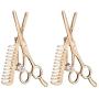 Charmart Comb Scissors Lapel Pin 2 Piece Set Barber Tools Enamel Brooch Pins Jackets Denim Shirt Collar Accessories Gifts Gold