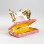 Apropos Vintage Style Hand Painted Sewing Machine Rhinestone Jewerly Trinket Box -Pink