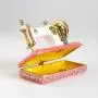 Apropos Vintage Style Hand Painted Sewing Machine Rhinestone Jewerly Trinket Box -Pink