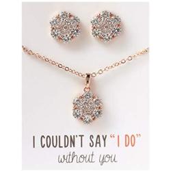 A+O Wedding Jewelry Set, Bridesmaid Gift, Necklace Set in Gold, Silver or Rose Gold