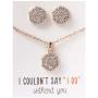 A+O Wedding Jewelry Set, Bridesmaid Gift, Necklace Set in Gold, Silver or Rose Gold