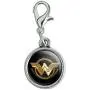 GRAPHICS & MORE Wonder Woman Movie Golden Lasso Logo Antiqued Bracelet Pendant Zipper Pull Charm with Lobster Clasp GRAPHICS & MORE Wonder Woman Movie Golden Lasso Logo Antiqued Bracelet Pendant Zipper Pull Charm with Lobster Clasp