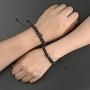Top Plaza Couple Distance Bracelets Lava Stone Beads Essential Oil Diffuser Adjustable Bracelet with King Queen Crown Charm